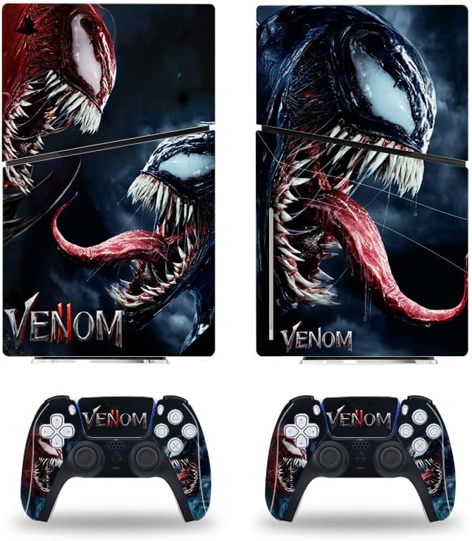 JOCHUI Console Decal Skin Super Hero Vinyl Sticker Compatible with PS5 Slim Disk Console Controllers Wrap Skins Aliens - Image 1